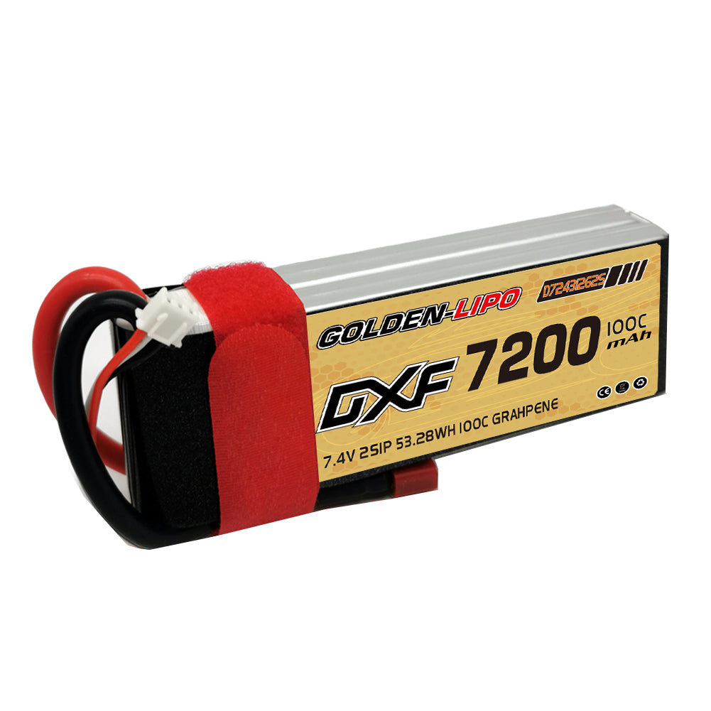 DXF Lipo Battery 2S 7.4V 7200mAh 100C Graphene Softcase with EC5 / T / TRX / XT60 / XT90 / XT150 / Q8s Plug for RC 1/8 1/10 Buggy Truck Car Off-Road Drone
