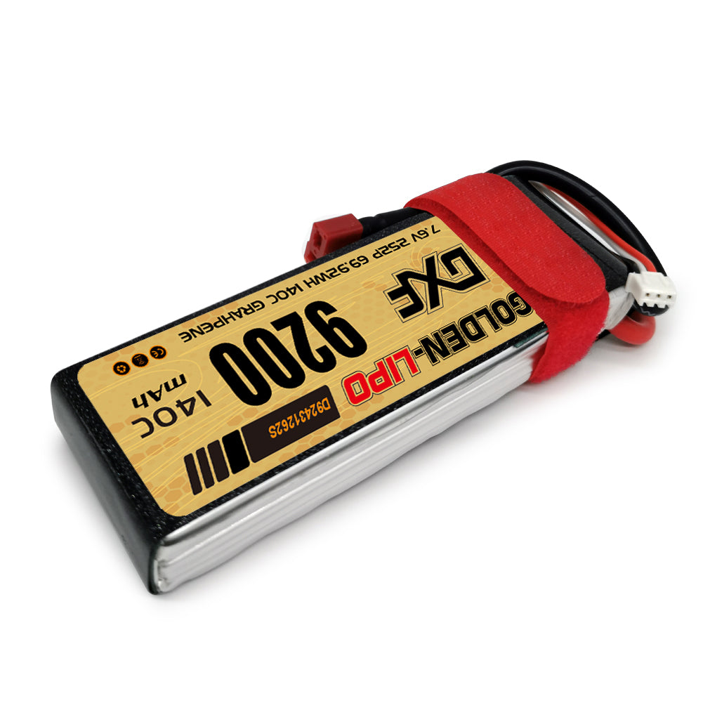 DXF Lipo Battery 2S HV 7.6V 9200mAh 140C GoldSeries Graphene Softcase with EC5 / T / TRX / XT60 / XT90 / XT150 / Q8s Plug for RC 1/8 1/10 Buggy Truck Car Off-Road Drone