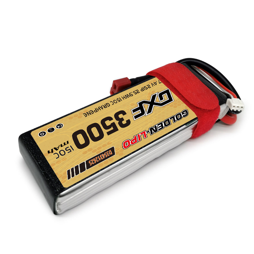 DXF Lipo Battery 2S 7.4V 3500mAh 150C GoldSeries Graphene Softcase with EC5 / T / TRX / XT60 / XT90 / XT150 / Q8s Plug for RC 1/8 1/10 Buggy Truck Car Off-Road Drone