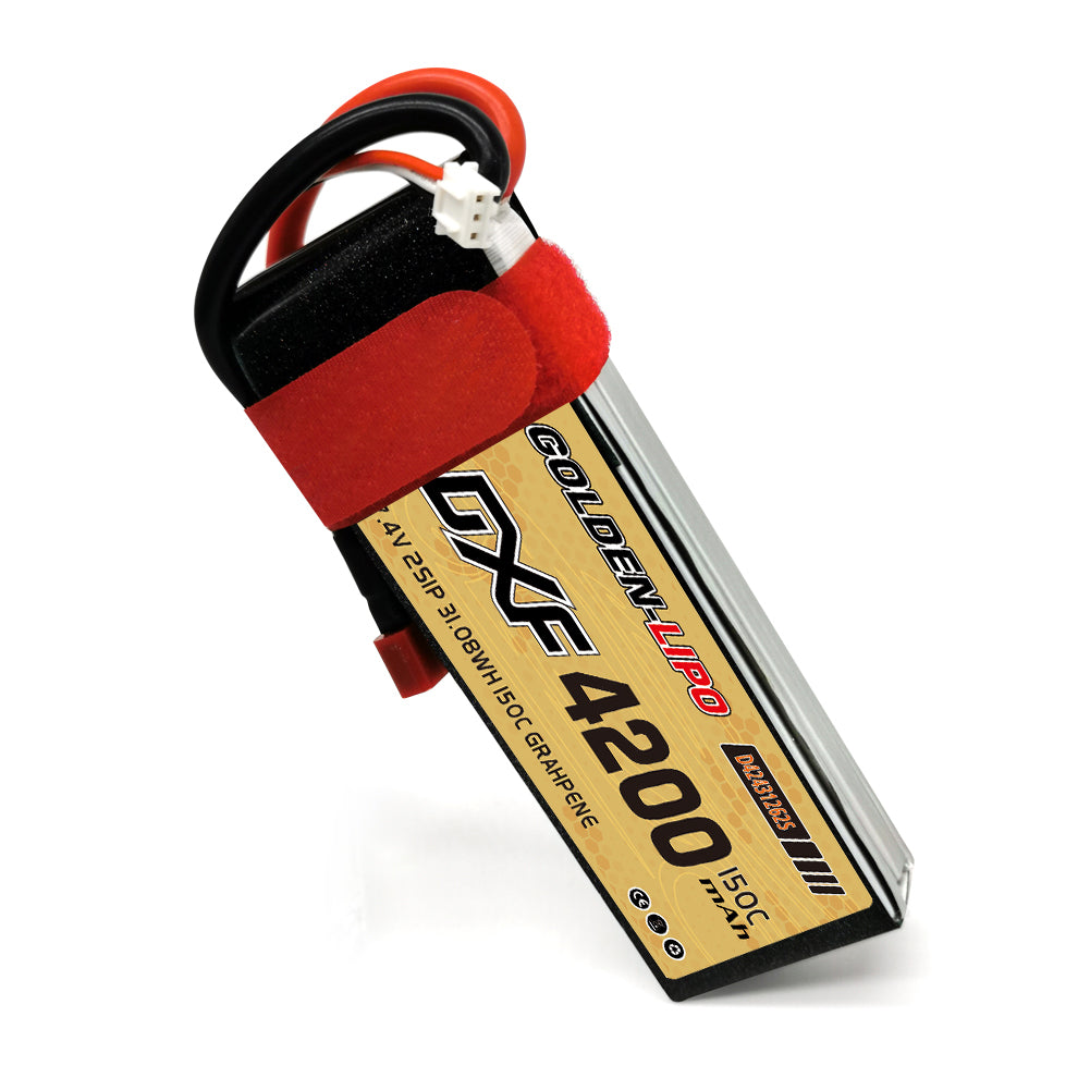DXF Lipo Battery 2S 7.4V 4200mAh 150C GoldSeries Graphene Softcase with EC5 / T / TRX / XT60 / XT90 / XT150 / Q8s Plug for RC 1/8 1/10 Buggy Truck Car Off-Road Drone