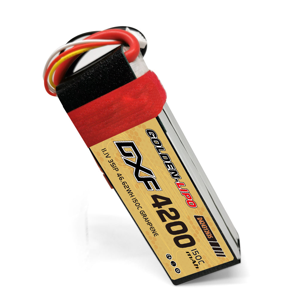 DXF Lipo Battery 3S 11.1V 4200mAh 150C GoldSeries Graphene Softcase with EC5 / T / TRX / XT60 / XT90 / XT150 / Q8s Plug for RC 1/8 1/10 Buggy Truck Car Off-Road Drone