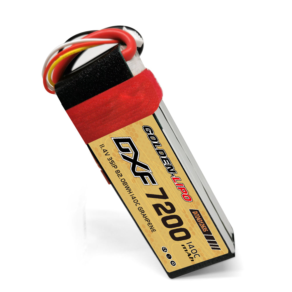 DXF Lipo Battery 3S HV 11.4V 7200mAh 140C GoldSeries Graphene Softcase with EC5 / T / TRX / XT60 / XT90 / XT150 / Q8s Plug for RC 1/8 1/10 Buggy Truck Car Off-Road Drone