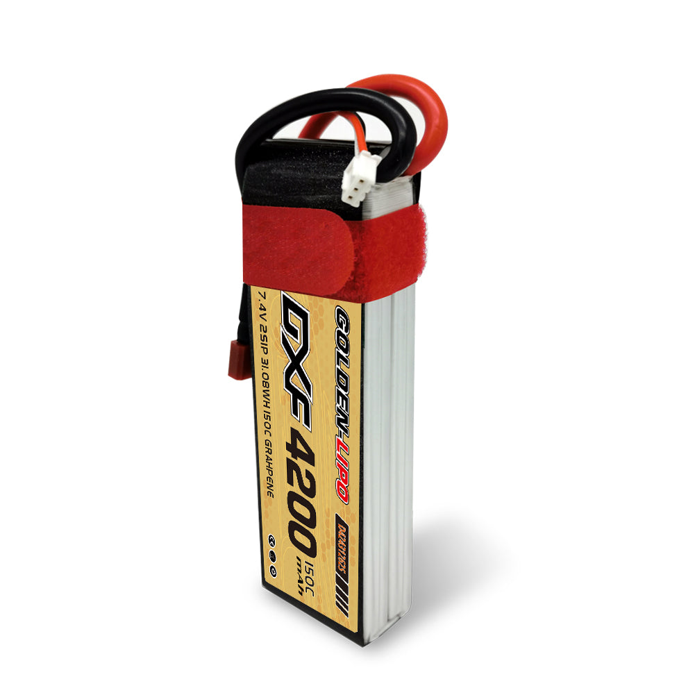 DXF Lipo Battery 2S 7.4V 4200mAh 150C GoldSeries Graphene Softcase with EC5 / T / TRX / XT60 / XT90 / XT150 / Q8s Plug for RC 1/8 1/10 Buggy Truck Car Off-Road Drone