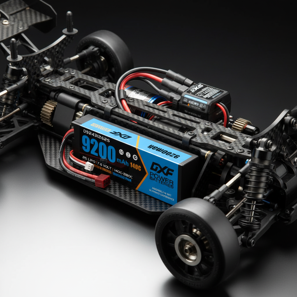 DXF 2S 7.6V 9200mAh 140C Hardcase LiPo Battery with 10AWG XT90 for 1/8 RC Cars, Boats, Trucks (2/4/6 Pack Available)