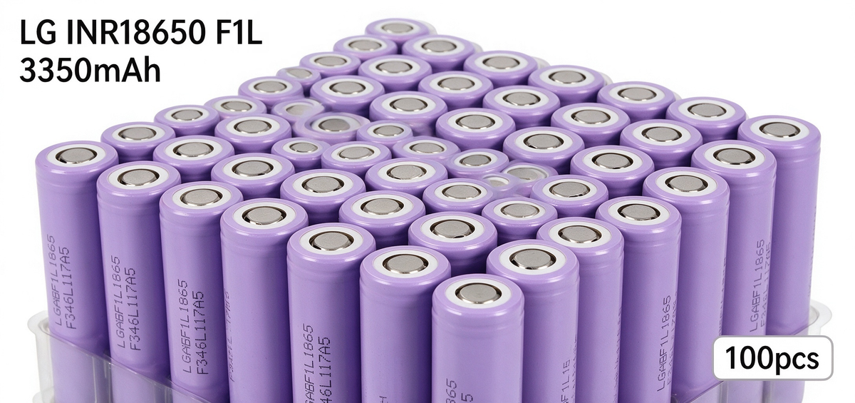 LG F1L INR18650-F1L 3350mAh 4.88A Li-ion Battery for Flashlights, E-Bikes & DIY Battery Packs (1-100 PCS)