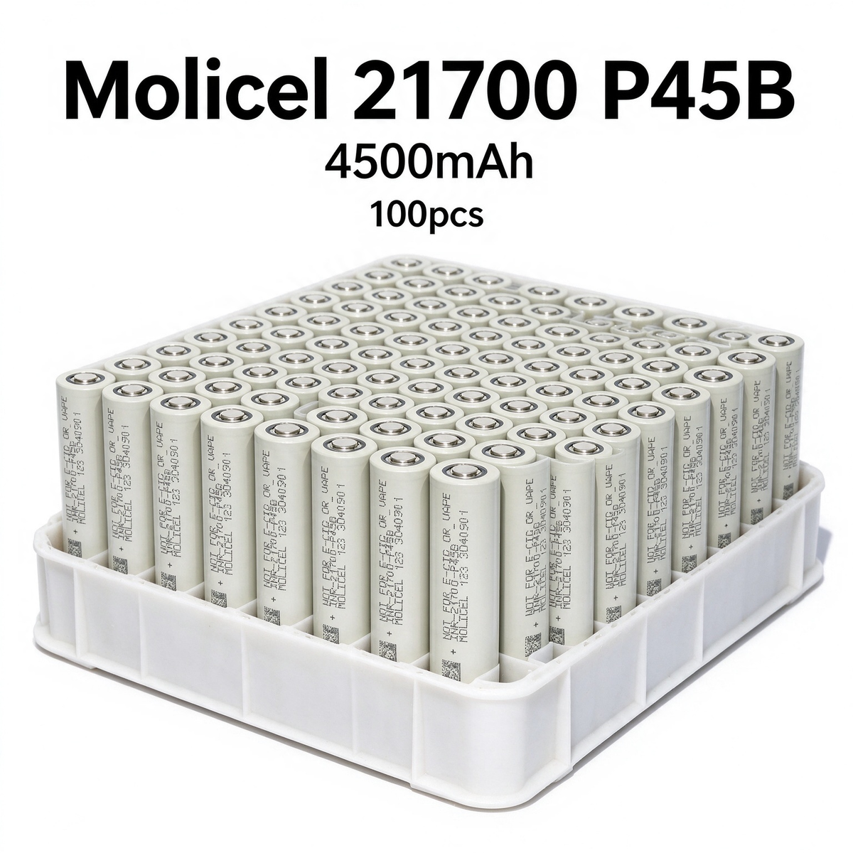 Molicel INR21700-P45B 4500mAh 45A Li-ion Battery for Power Tools, E-Bikes & DIY Battery Packs (1-100 PCS)