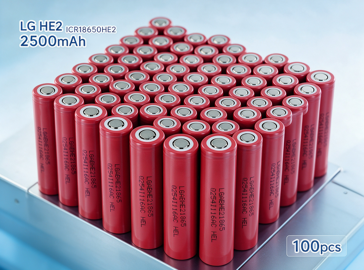 LG HE2 ICR18650HE2 2500mAh 20A Li-ion Battery for Power Tools, Flashlights & DIY Battery Packs (1-100 PCS)