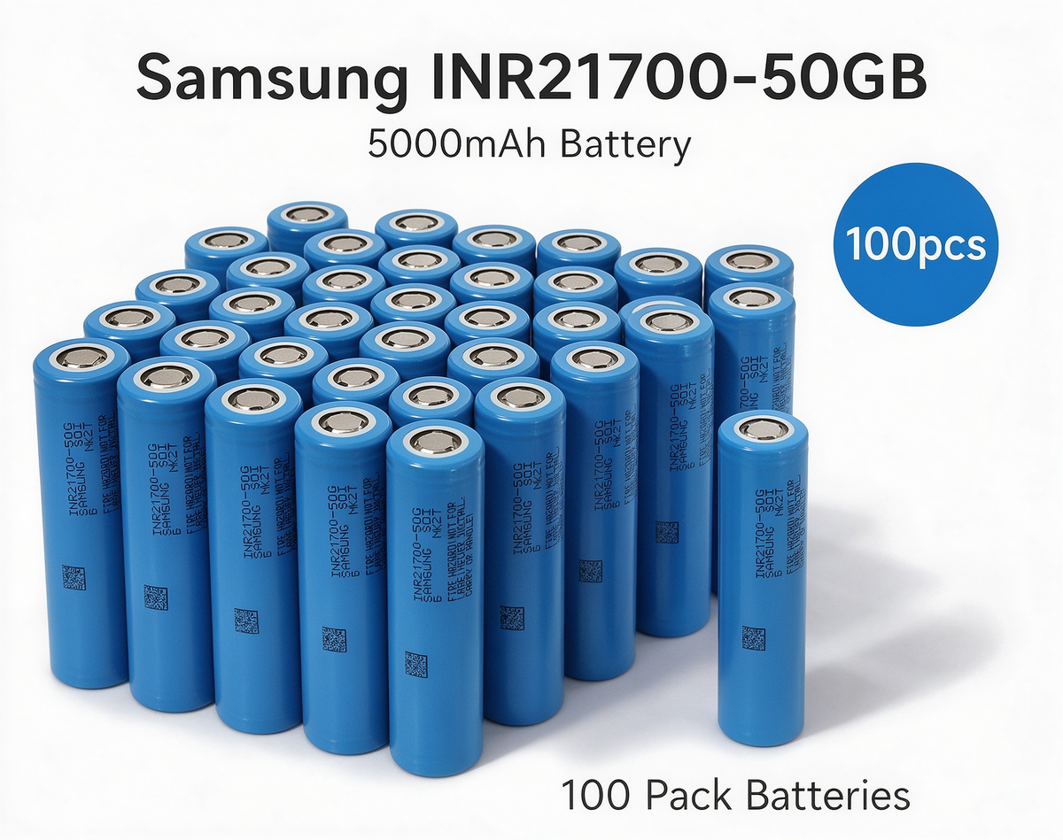 Samsung INR21700-50GB 5000mAh 15A Li-ion Battery for E-Bikes, Flashlights & DIY Battery Packs (1-100 PCS)