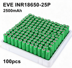 EVE INR18650-25P 2500mAh 20A Li-ion Battery for Power Tools, E-Bikes & DIY Battery Packs (1-100 PCS)