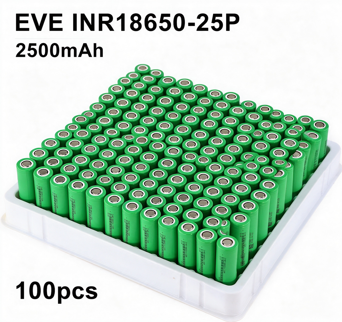EVE INR18650-25P 2500mAh 20A Li-ion Battery for Power Tools, E-Bikes & DIY Battery Packs (1-100 PCS)
