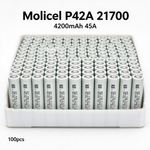 Molicel INR21700-P42A 4200mAh 45A Li-ion Battery for Power Tools, E-Bikes & DIY Battery Packs (1-100 PCS)