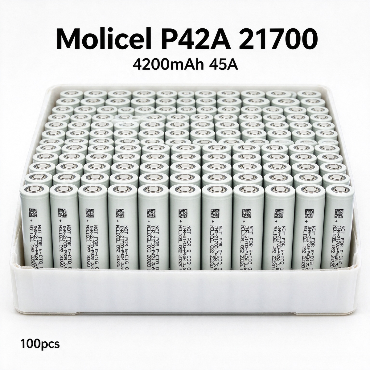 Molicel INR21700-P42A 4200mAh 45A Li-ion Battery for Power Tools, E-Bikes & DIY Battery Packs (1-100 PCS)