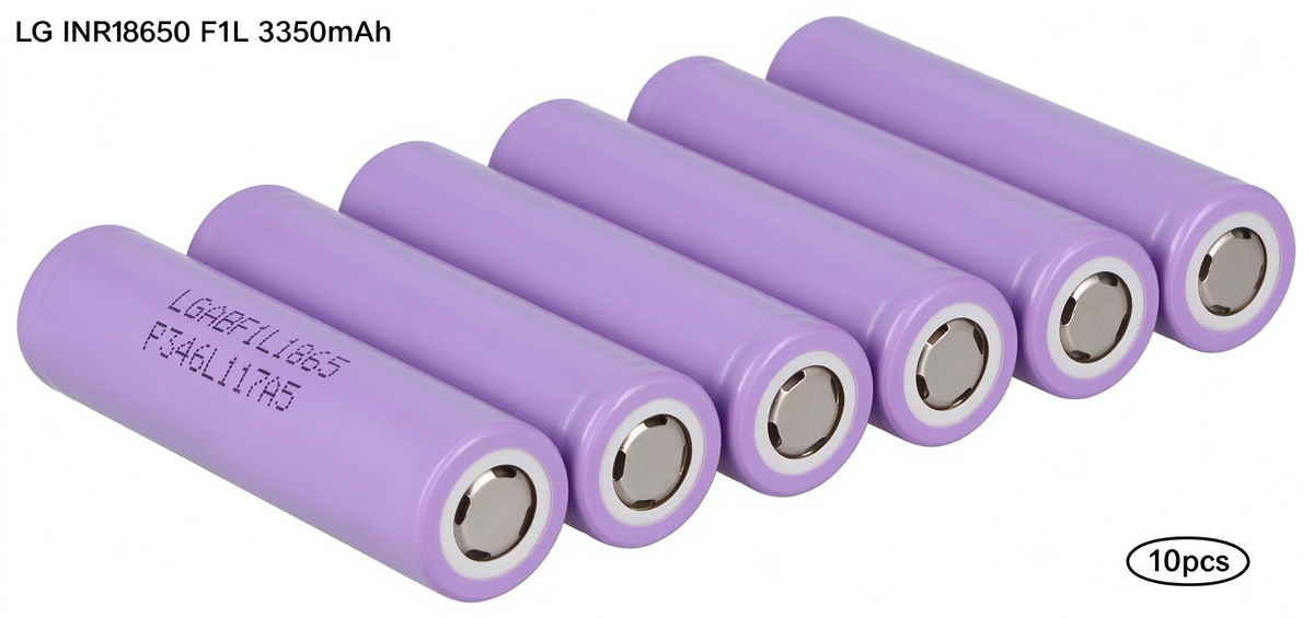 LG F1L INR18650-F1L 3350mAh 4.88A Li-ion Battery for Flashlights, E-Bikes & DIY Battery Packs (1-100 PCS)