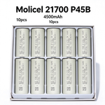 Molicel INR21700-P45B 4500mAh 45A Li-ion Battery for Power Tools, E-Bikes & DIY Battery Packs (1-100 PCS)