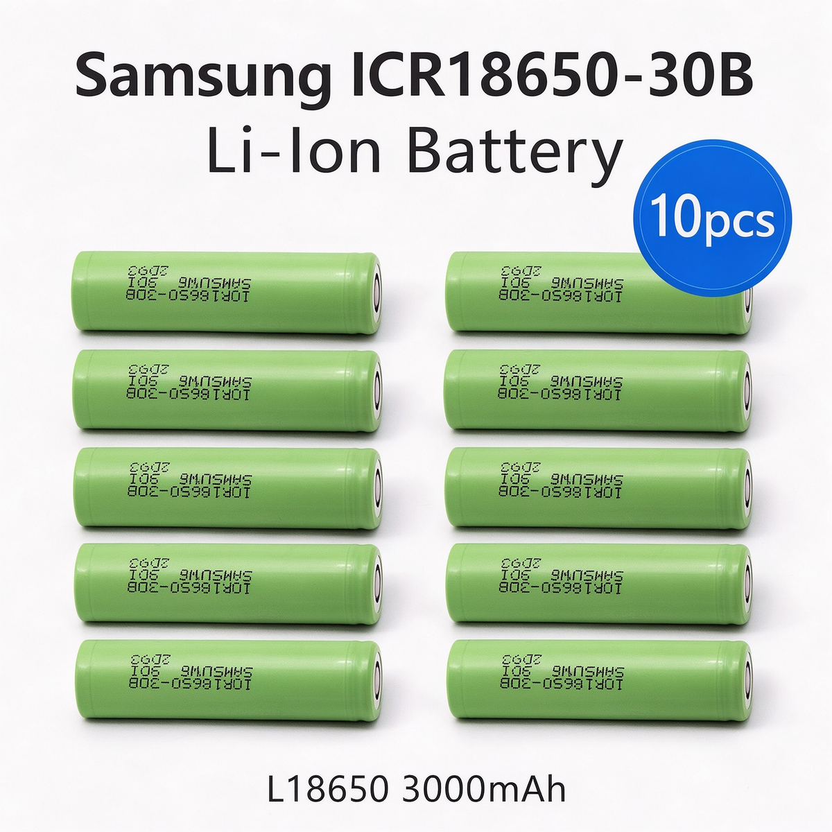 Samsung ICR18650-30B 3000mAh 6A Li-ion Battery for Flashlights, Power Banks & DIY Battery Packs (1-100 PCS)