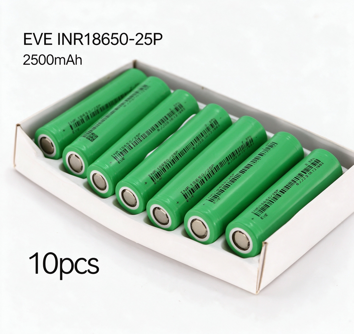 EVE INR18650-25P 2500mAh 20A Li-ion Battery for Power Tools, E-Bikes & DIY Battery Packs (1-100 PCS)