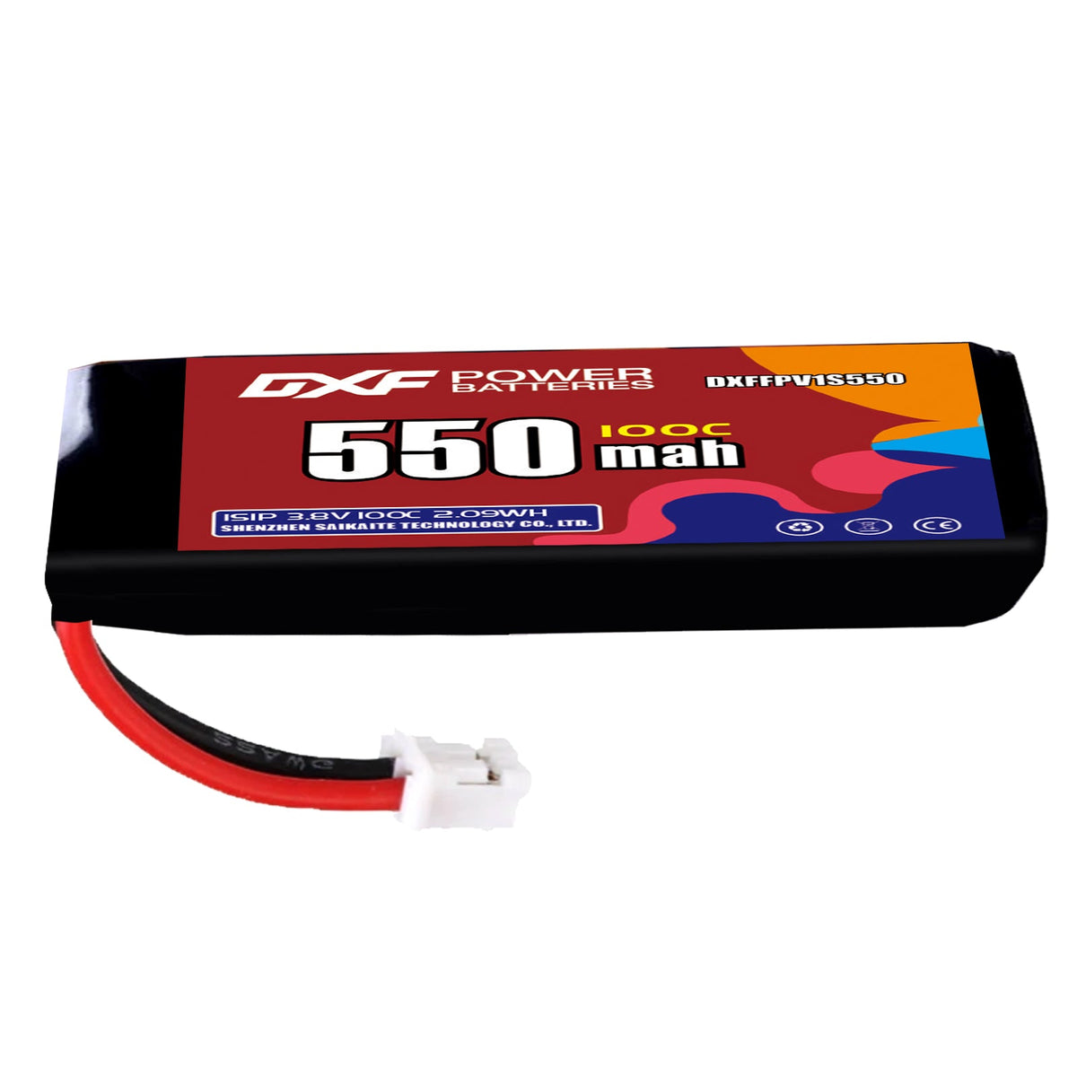 DXF 1S 3.8V 720mAh 100C LiPo Battery for FPV Micro Drones (PH2.0 / JST / XT30 / SM / XT60 / EC5 / XT90 Options)