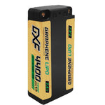 DXF NGP‑PLUS 2S 7.4V 4400mAh 150C Graphene Shorty Hardcase LiPo Battery with 5mm Bullet & Deans T-Plug, BRCA Certified (1-6 Pack)