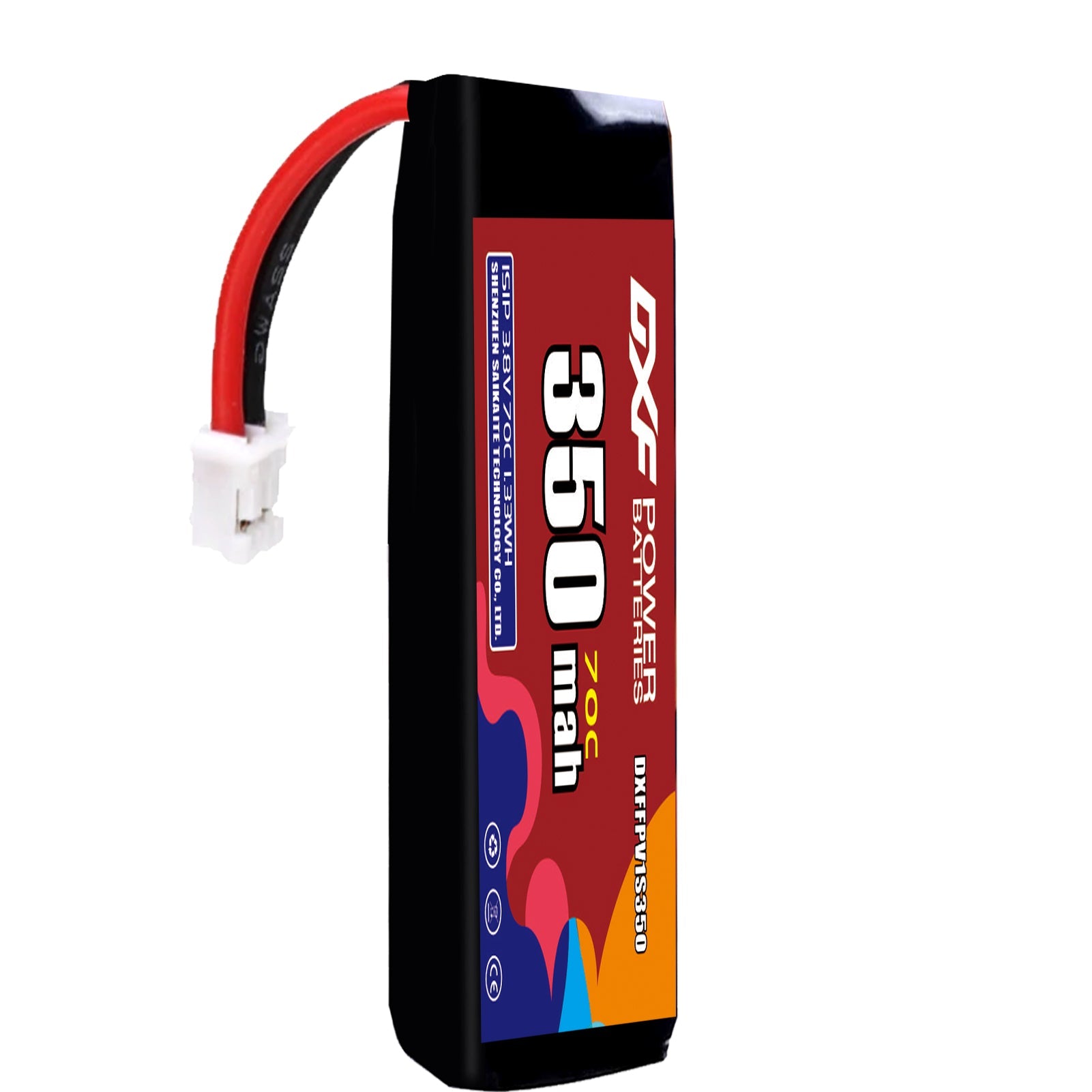 DXF LiPo Battery 1S HV 3.8V 350mAh 70C with PH2.0 / JST / XT30 / SM / XT60 / EC5 / XT90 for FPV Drone Whoop Micro Racing
