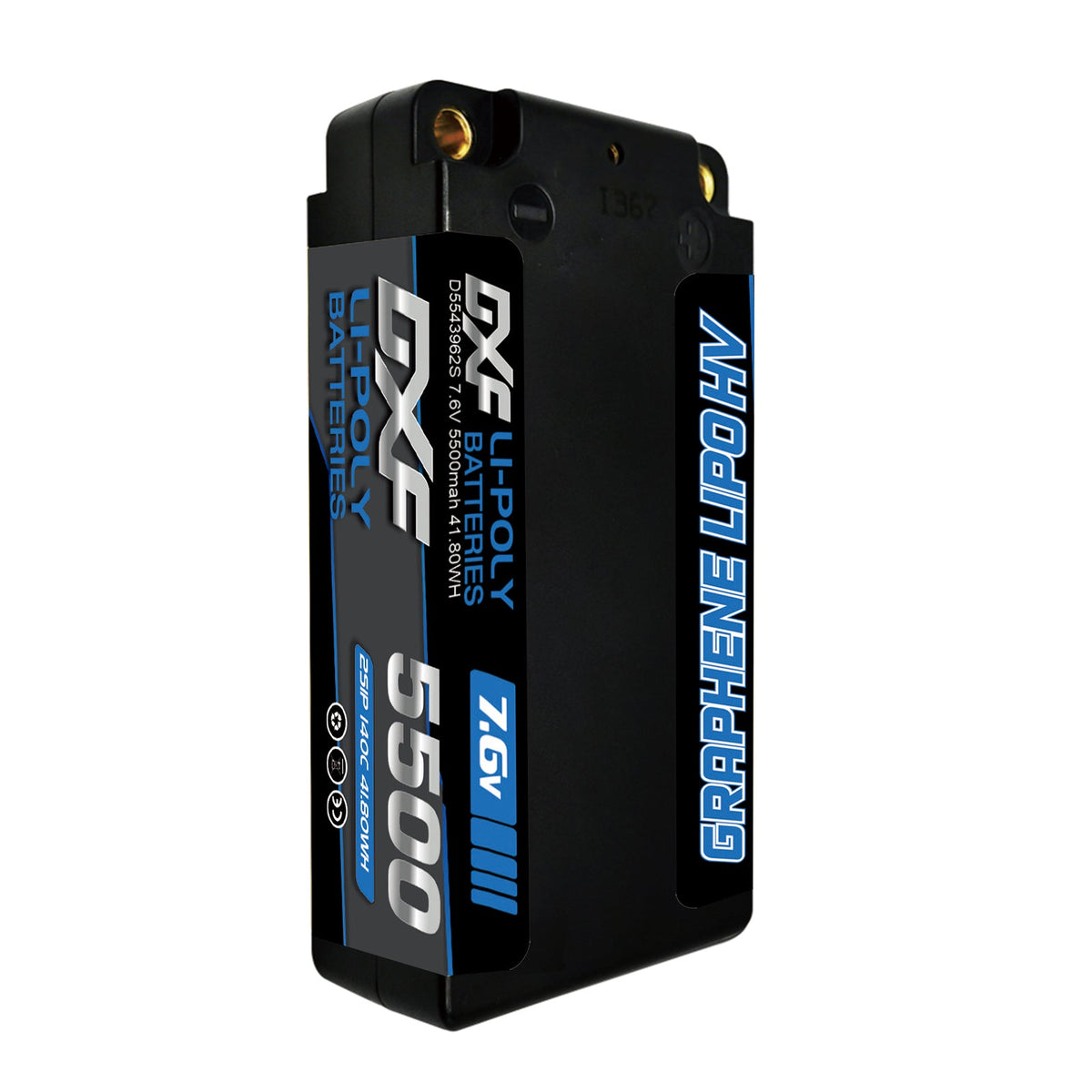 DXF LiPo Battery 2S 7.4V 5500mAh 150C Graphene Gray with 5mm Bullet / EC5 / T / TRX / XT60 / XT90 / XT150 / Q8s Plug for RC 1/10 Touring Car Racing