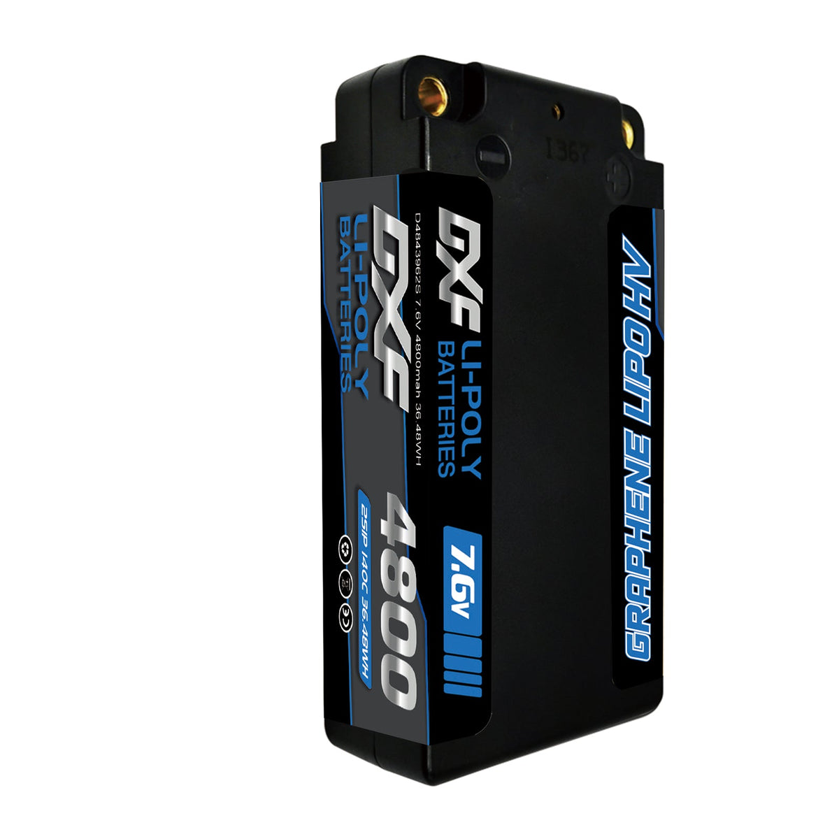 DXF LiPo Battery 2S HV 7.6V 4800mAh 140C Graphene Gray with 5mm Bullet / EC5 / T / TRX / XT60 / XT90 / XT150 / Q8s Plug for RC 1/10 Touring Car Racing