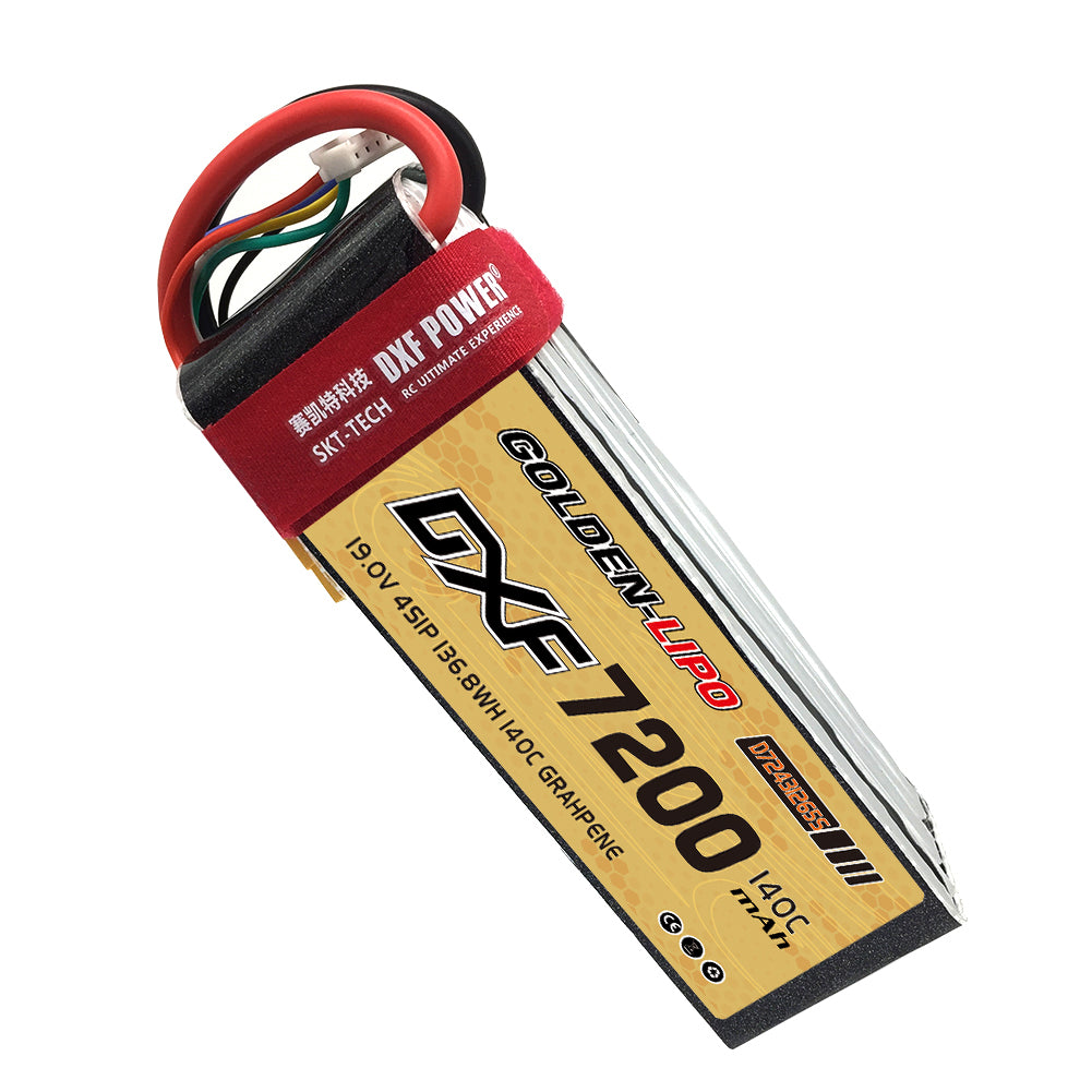 DXF Lipo Battery 5S HV 19.0V 7200mAh 140C GoldSeries Graphene Softcase with EC5 / T / TRX / XT60 / XT90 / XT150 / Q8s Plug for RC 1/8 1/10 Buggy Truck Car Off-Road Drone