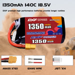 DXF 5S 18.5V 1350mAh 140C LiPo Battery for FPV Micro Drones (PH2.0 / JST / XT30 / SM / XT60 / EC5 / XT90 Options)