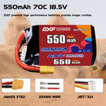 DXF LiPo Battery 5S 18.5V 550mAh 70C with PH2.0 / JST / XT30 / SM / XT60 / EC5 / XT90 for FPV Drone Whoop Micro Racing