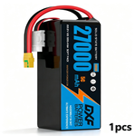DXF 6S 22.2V 27000mAh 5C Soft Case LiPo Battery with 8AWG Wire for Toy Cars, Boats, UAVs & Drones (1-6 Pack)