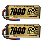DXF GOLD VERSION 4S 14.8V 7000mAh 100C Graphene Hardcase LiPo Battery with 10AWG EC5 Plug for RC Car Truck (1-6 Pack)
