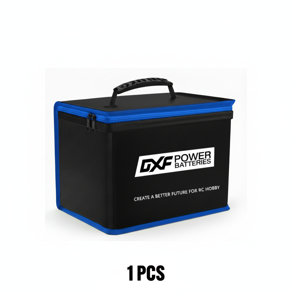 DXF LiPo Battery Fireproof Safety Bag - Charging & Storage Guard with Double Zipper (1-6 Pack Options Available)