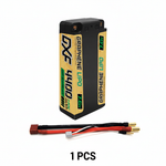 DXF 2S Shorty 7.6V 4400mAh 140C Graphene Hardcase LiPo Battery with 5mm Bullet to Deans Plug for 1/10 RC Buggies, Touring Cars & Trucks (1-6 Pack Available)