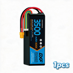 DXF 6S 22.2V 3500mAh 140C Gold Version Graphene LiPo Soft Case Battery with 12AWG XT60 Plug for RC Car Boat Airplane FPV Racing Drone (1-6 Pack Available)