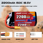 DXF 5S 18.5V 2200mAh 150C LiPo Battery for FPV Micro Drones (PH2.0 / JST / XT30 / SM / XT60 / EC5 / XT90 Options)