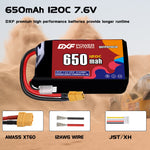 DXF 2S 7.6V 650mAh 150C LiPo Battery for FPV Micro Drones (PH2.0 / JST / XT30 / SM / XT60 / EC5 / XT90 Options)