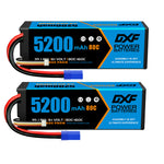 DXF 3S 11.1V 5200mAh 80C Hardcase LiPo Battery with EC5 & 10AWG Wire for Toy Cars, RC Boats, Aircraft Models & FPV Drones (1-6 Pack)