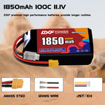 DXF 3S 11.1V 1850mAh 100C LiPo Battery for FPV Micro Drones (PH2.0 / JST / XT30 / SM / XT60 / EC5 / XT90 Options)