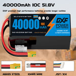DXF SEMI-SOLID 14S 51.8V 40000mAh 10C Soft Case LiPo Battery with 8AWG Wire for Toy Cars, Boats, UAVs & Drones (1-6 Pack)