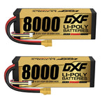 DXF 4S HV 15.2V 8000mAh 140C Graphene Hardcase LiPo Battery with XT90/EC5 & 10AWG Wire (1-6 Pack)
