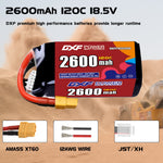 DXF 5S 18.5V 2600mAh 120C LiPo Battery for FPV Micro Drones (PH2.0 / JST / XT30 / SM / XT60 / EC5 / XT90 Options)