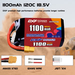 DXF 5S 18.5V 1100mAh 120C LiPo Battery for FPV Micro Drones (PH2.0 / JST / XT30 / SM / XT60 / EC5 / XT90 Options)