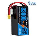 DXF SEMI-SOLID 14S 51.8V 33000mAh 10C Soft Case LiPo Battery with 8AWG Wire for Toy Cars, Boats, UAVs & Drones (1-6 Pack)