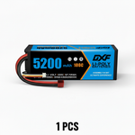 DXF 3S 11.1V 5200mAh 100C Hardcase LiPo Battery with 10AWG Deans for 1/8 1/10 RC Cars, Trucks, Buggies (2 Pack Available)