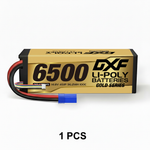 DXF Gold Series 4S 14.8V 6500mAh 100C Graphene Hardcase LiPo Battery with EC5 & 10AWG Wire (1-6 Pack)