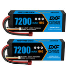 DXF BLUE Series 3S 11.1V 7200mAh 100C Graphene Hardcase LiPo Battery with Deans/T-Plug & 10AWG Wire (1-6 Pack)