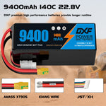 DXF LiPo Battery 6S HV 22.8V 9400mAh 140C Graphene Softcase Gold with EC5 / T / TRX / XT60 / XT90 / XT150 / Q8s Plug for RC 1/8 1/10 Buggy Truck Car Off-Road Drone