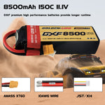 DXF Lipo Battery 3S 11.1V 8500mAh 150C Graphene Softcase with EC5 / T / TRX / XT60 / XT90 / XT150 / Q8s Plug for RC 1/8 1/10 Buggy Truck Car Off-Road Drone