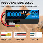 DXF 6S 22.8V 10000mAh 120C Soft Case LiHV Battery with 8AWG Wire for Toy Cars, Boats, UAVs & Drones (1-6 Pack)