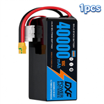 DXF SEMI-SOLID 12S 44.4V 40000mAh 10C Soft Case LiPo Battery with 8AWG Wire for Toy Cars, Boats, UAVs & Drones (1-6 Pack)