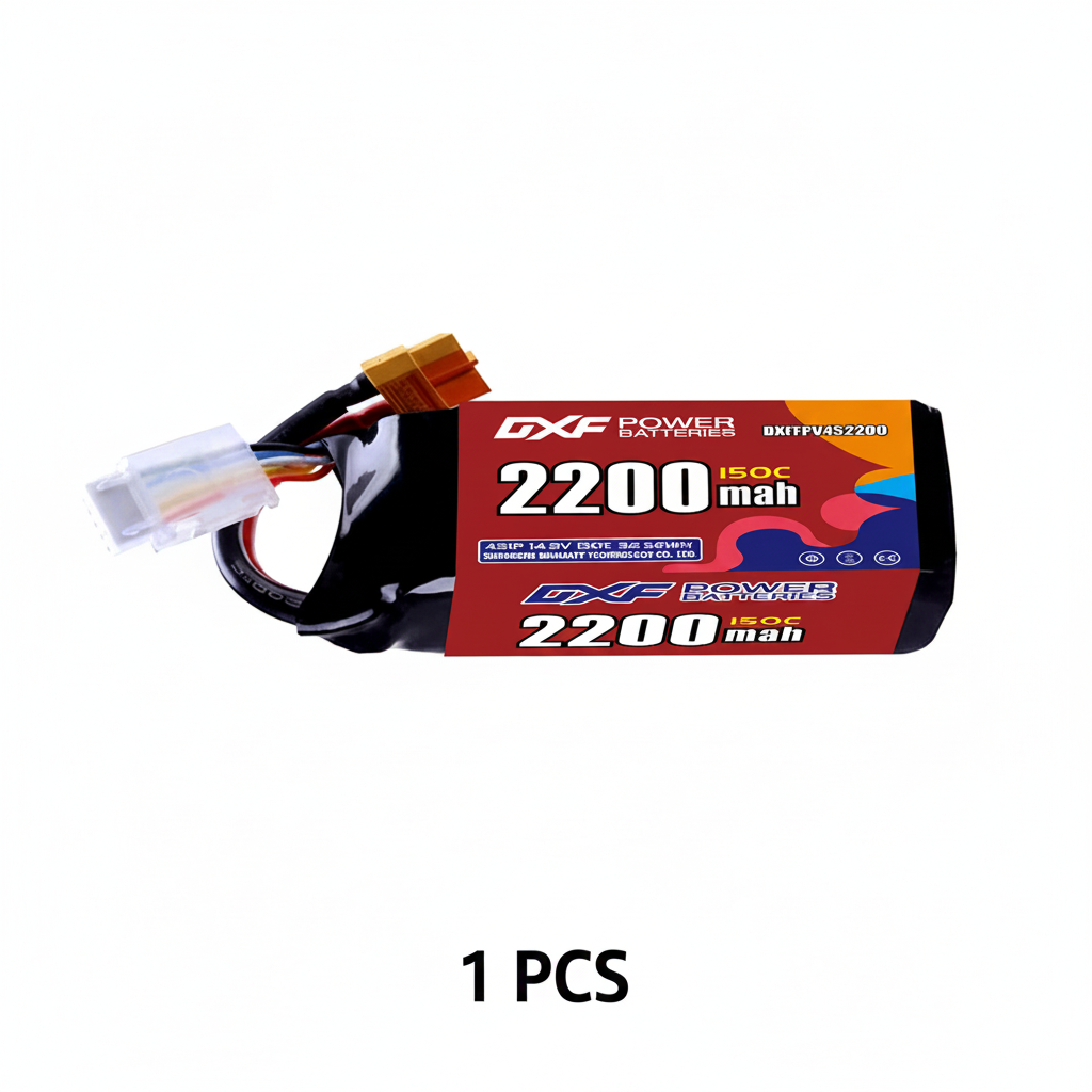 DXF 4S 14.8V 2200mAh 150C Softcase LiPo Battery with XT60 for RC Cars, Boats, Trucks (1-6 Pack Available)